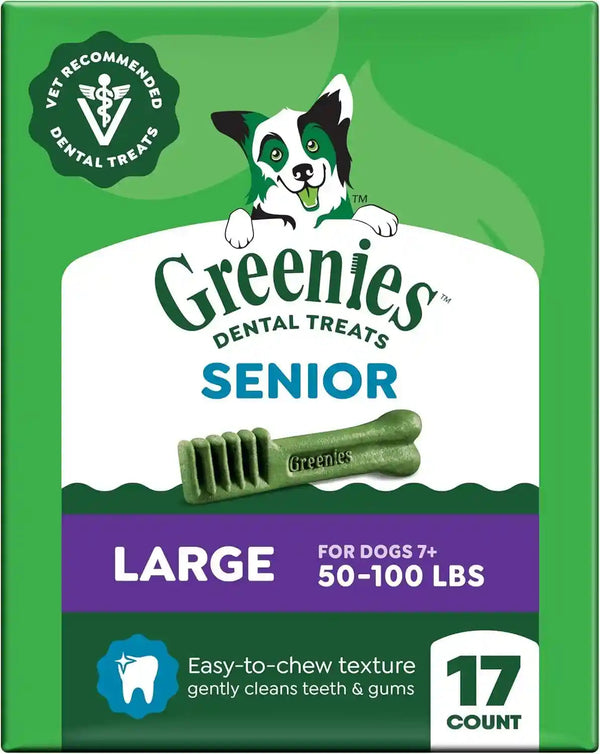 Greenies Senior Teenie Size Adult Natural Dental Dog Treats, 96 Count | Veterinarian-Recommended, Cleans Teeth, Freshens Breath, Supports Joint Health, Dogs 7+ (5-15 Lbs), 27 Oz. Pack13