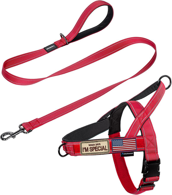 Annchwool No Pull Dog Harness with Soft Padded Handle,Reflective Strip Escape Proof and Quick Fit to Adjust Dog Harness,Easy for Training Walking for Small & Medium and Large Dogs(Brown,L)17