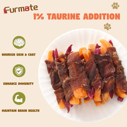 Dog Jerky Treats Duck Wrapped Orange Purple Sweet Potato, 10.6 Oz | Healthy Dog Snacks High Protein Low Fat, Soft Chews Eliminates Tears, Training Rewards Treats for Small Medium Large Breeds2