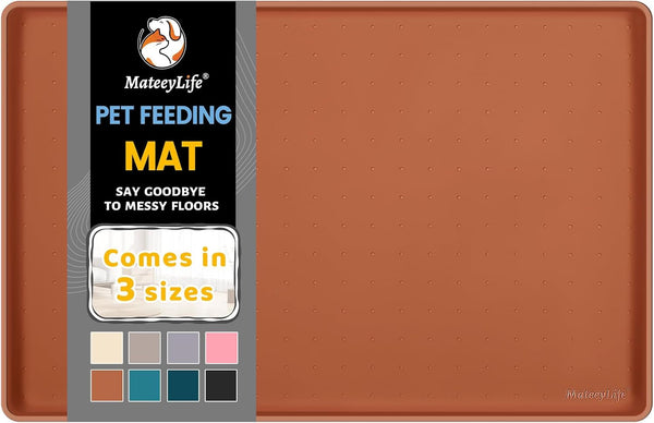 Mateeylife Silicone Cat & Dog Food Mat for Floors Waterproof, Anti-Slip Dog Bowl Mats for Food and Water, Pet Feeding Mats with Lip to Prevent Spills, Pet Placemat for Messy Drinkers to Protect Floors12