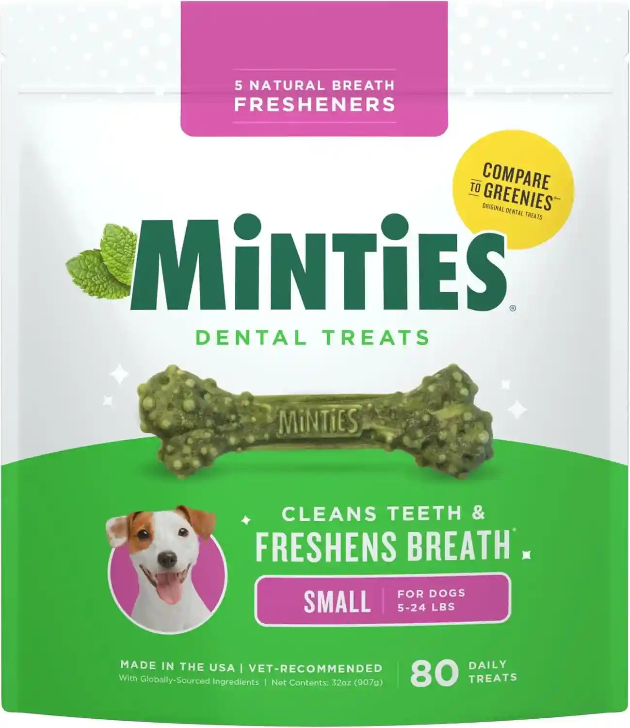 minties-dog-dental-bone-treats-tiny-small-dental-dog-treats-16-ounces-cleans-teeth-fight-bad-breath-removes-plaque-and-tartar-40-count