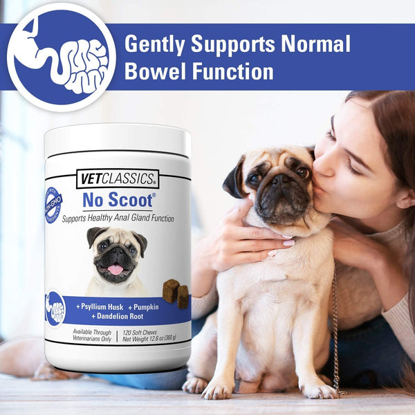 No Scoot for Dogs, Healthy Anal Support - 120 Soft Chews | No Scoot Chews for Dogs - Supports Healthy Gland Function, Normal Bowel Functions, Increases Daily Fiber Intake3