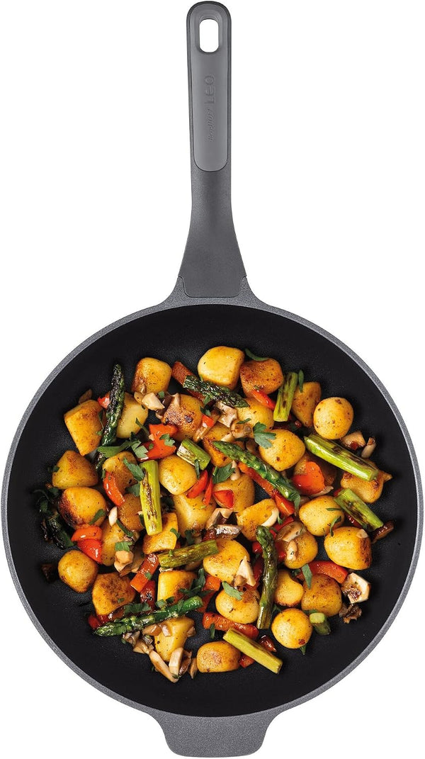 Leo Ceramic Nonstick Wok Pan 12In 5.3Qt, Induction Stir Fry Pan | Induction Compatible Aluminum, PFAS & PTFE Free Ceragreen Coating, Stay Cool Handle, Oven Safe, Spoon Rest & Steam Vent3