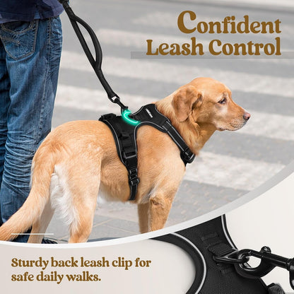 Rabbitgoo Dog Harness, No Pull for Large Dogs with 2 Leash Clips, Pet Vest | No Choke with Handle, Adjustable Soft Padded, Reflective, Easy Control for Walking, Black, Large6