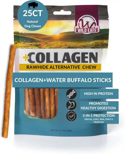 Wild Eats Real Duck Collagen Bully Sticks for Dogs, 25 Pack, Rawhide Free | No Hide Chew Treat Made without Grain, 5 Inch Size, High Protein, Satisfies Natural Gnawing Urges, Suits All Breeds17