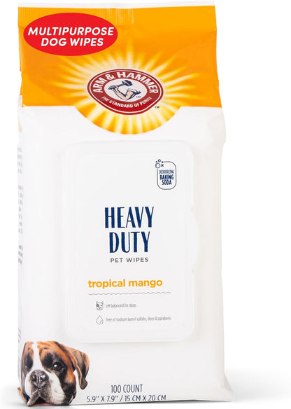 Arm and Hammer for Pets Heavy Duty Multipurpose Dog Bath Wipes, Mango Scent - All Purpose Wipes Remove Odor and Refresh Your Dog’S Skin between Baths, 100 Count - 2 Pack14