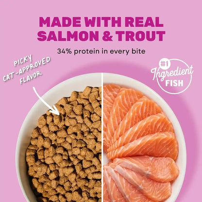I and Love and You Naked Essentials Dry Cat Food - Salmon + Trout - Grain Free, Real Meat, No Fillers, Prebiotics + Probiotics, 3.4Lb Bag3