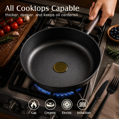 Non Stick Pots and Pans Set 14 Pcs, Non Toxic Healthy Cookware Set | Induction Compatible Kitchen Cooking Set with Silicone Utensils, PFOA/PFOS Free, Dishwasher Safe, Black4