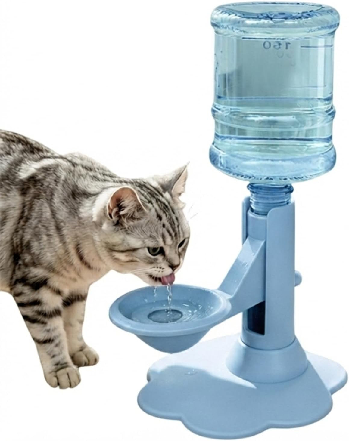cat-water-dispenser-stand-spill-proof-pet-water-bowl-adjustable-elevated-stand-automatic-water-renewal-detachable-easy-clean-indoor-outdoor-use-blue-base-bottle
