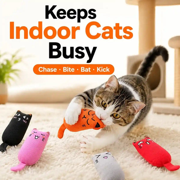 Legendog 5Pcs Bite Resistant Catnip Toy for Cats,Catnip Filled Cartoon Mice Cat Teething Chew Toy7