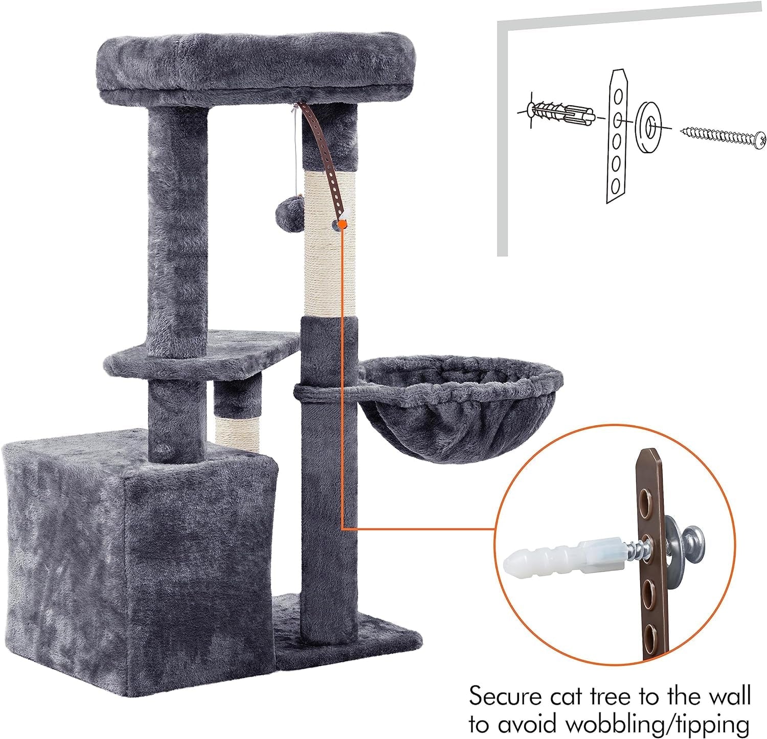 yaheetech-34-5in-scratching-post-cat-scratchers-for-indoor-cats-and-kittens-multifunctional-activity-post-w-sisal-rope-dangling-ball-large-condo-dark-gray