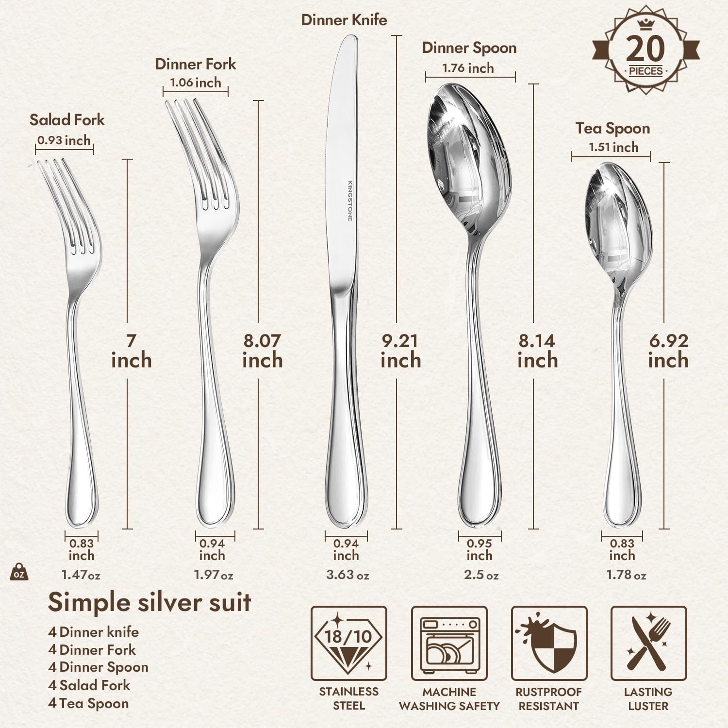 18-10-stainless-steel-silverware-set-for-4-20-piece-teardrop-flatware-set-heavy-cutlery-set-mirror-polished-knives-forks-and-spoons-utensils-dishwasher-safe-for-home-kitchen-wedding