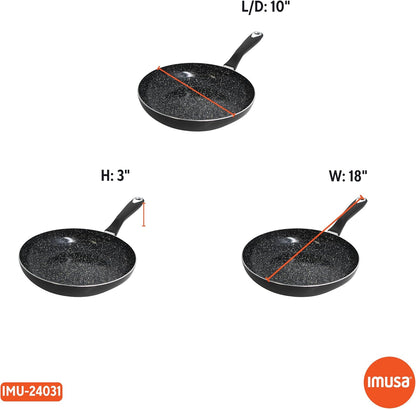 10 Inch Bistro Cera Aluminum Speckled Black Ceramic Fry Pan | Ideal for Frying and Sautéing8