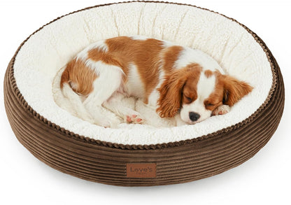 Love'S Cabin round Donut Cat and Dog Cushion Bed, 20In Bed for Cats or Small Dogs, Anti-Slip & Water-Resistant Bottom, Super Soft Durable Fabric Pet Beds, Washable Luxury Cat & Dog Bed Gray34