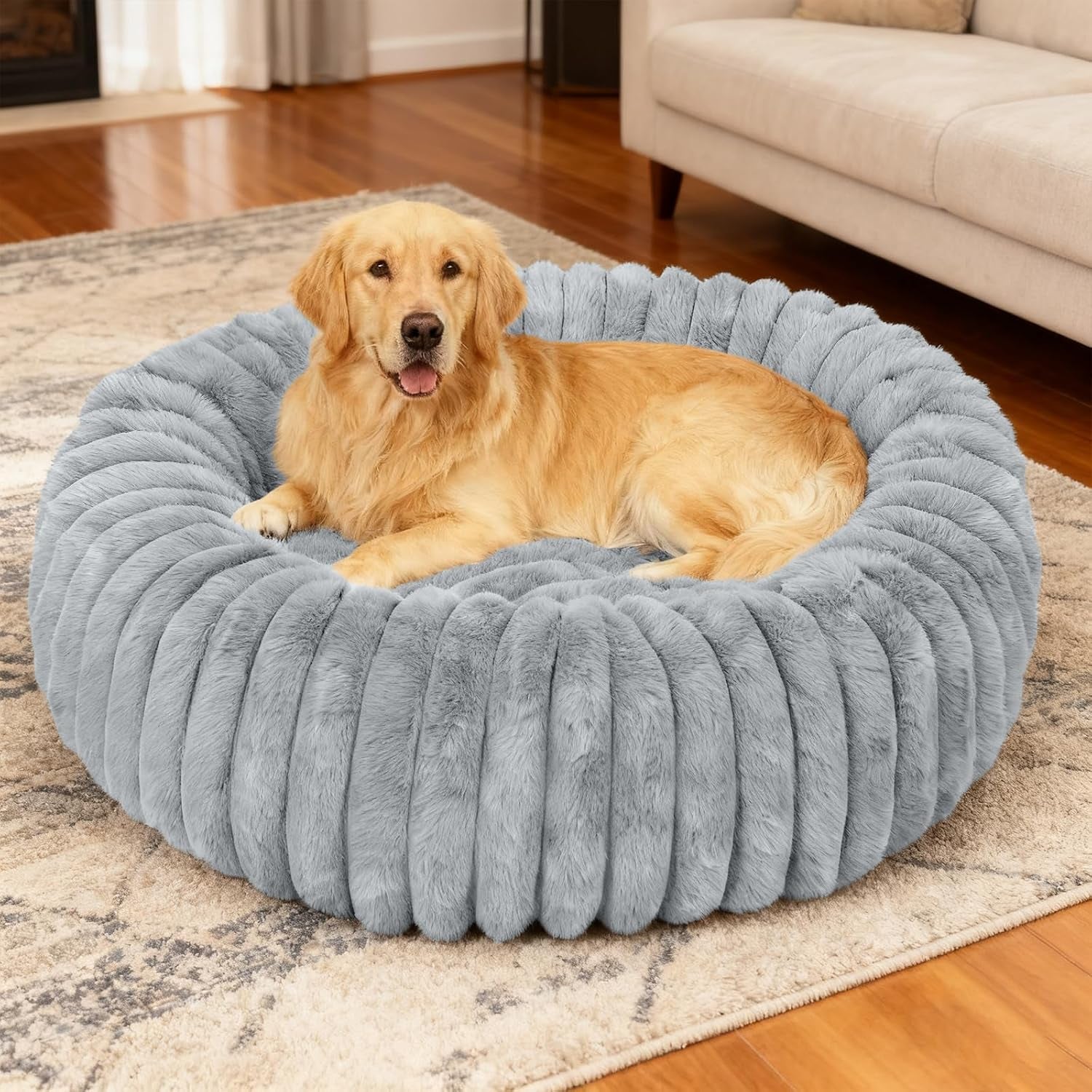 washable-small-cat-dog-bed-puppy-bed-cat-beds-for-indoor-catsgrey-s-calming-anti-anxiety-round-donut-dog-bed-cute-fluffy-puppy-dogs-beds-for-small-dogs-anti-slip-comfort-pet-bed