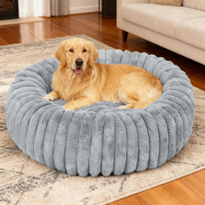 Washable Small Cat Dog Bed,Puppy Bed Cat Beds for Indoor Cats(Grey,S) | Calming anti Anxiety round Donut Dog Bed,Cute Fluffy Puppy Dogs Beds for Small Dogs, Anti-Slip Comfort Pet Bed14