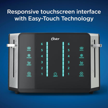 Oster 4-Slice Toaster Touch Screen Stainless Steel Digital Timer 6 Shade Settings Easy to Clean Removable Crumb Tray2
