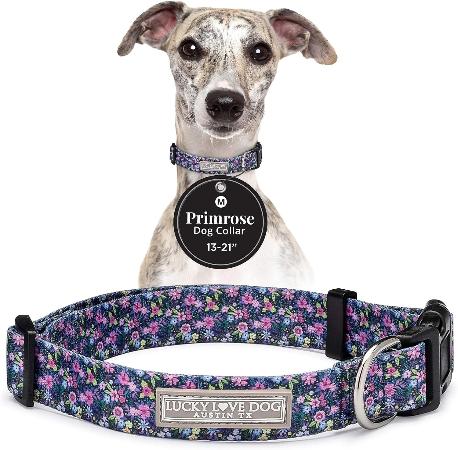 lucky-love-dog-easy-click-buckle-dog-collar-with-leash-set-combo-durable-comfortable-for-male-female-dogs-pet-collar-for-medium-dogs-secure-fit-blackbird-combo-medium