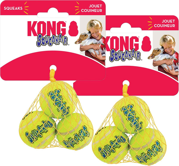 KONG - Squeakair Ball - Dog Toy Premium Squeak Tennis Ball, Gentle on Teeth (X-Small (6 Pack))1