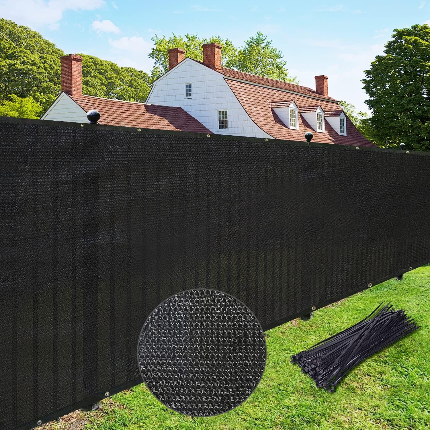 privacy-screen-6-x-50-fence-commercial-shade-cover-with-brass-grommets-heavy-duty-perfect-for-outdoor-back-yard-black-customizable