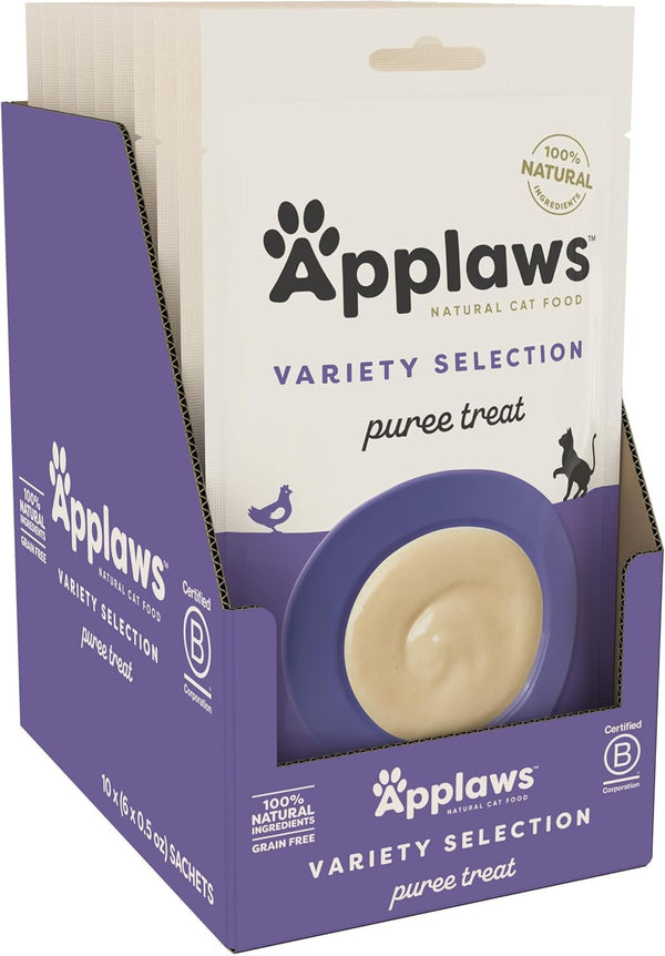 Applaws Fish Puree Lickable Cat Treats 24-Pack 0.5 Oz Sachets | 100% Natural, High Quality Protein, Limited Ingredient, Grain Free, Creamy Squeeze up Treats11