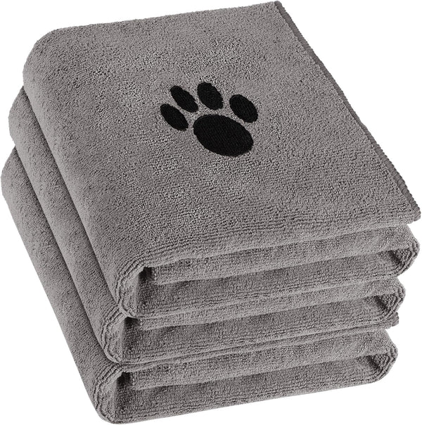 Puomue 2 Pack Microfiber Dog Towels for Drying Dogs, Super Absorbent and Soft Pet Towels for Dogs or Cats, 40''X23.6'', Pet-Friendly, Perfect for Pets of Different Sizes and Fur Types, Grey9