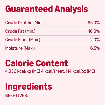 Amazon Basics Freeze-Dried Raw Single Ingredient Dog Treats (Previously Wag), Beef Liver, High Protein, Grain-Free, 3.3 Ounce (Pack of 1), Packaging May Vary6