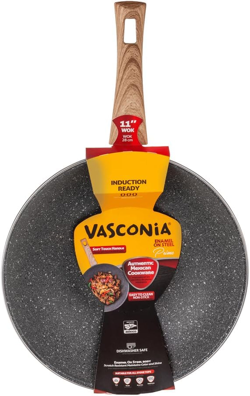 nonstick-wok-pan-11-inch-enamel-steel-gray-induction-compatible-all-stovetop-ready-even-heat-cooking-wood-look-handle-lightweight-design-easy-cleanup