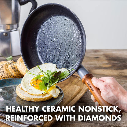 Mayflower Pro Hard Anodized Healthy Ceramic Nonstick, 6 Piece Cookware Set, Inclu. 16 Cm, 18 Cm and 20 Cm Saucepans with Glass Lids, Pfas-Free, Induction Suitable, Charcoal Gray2