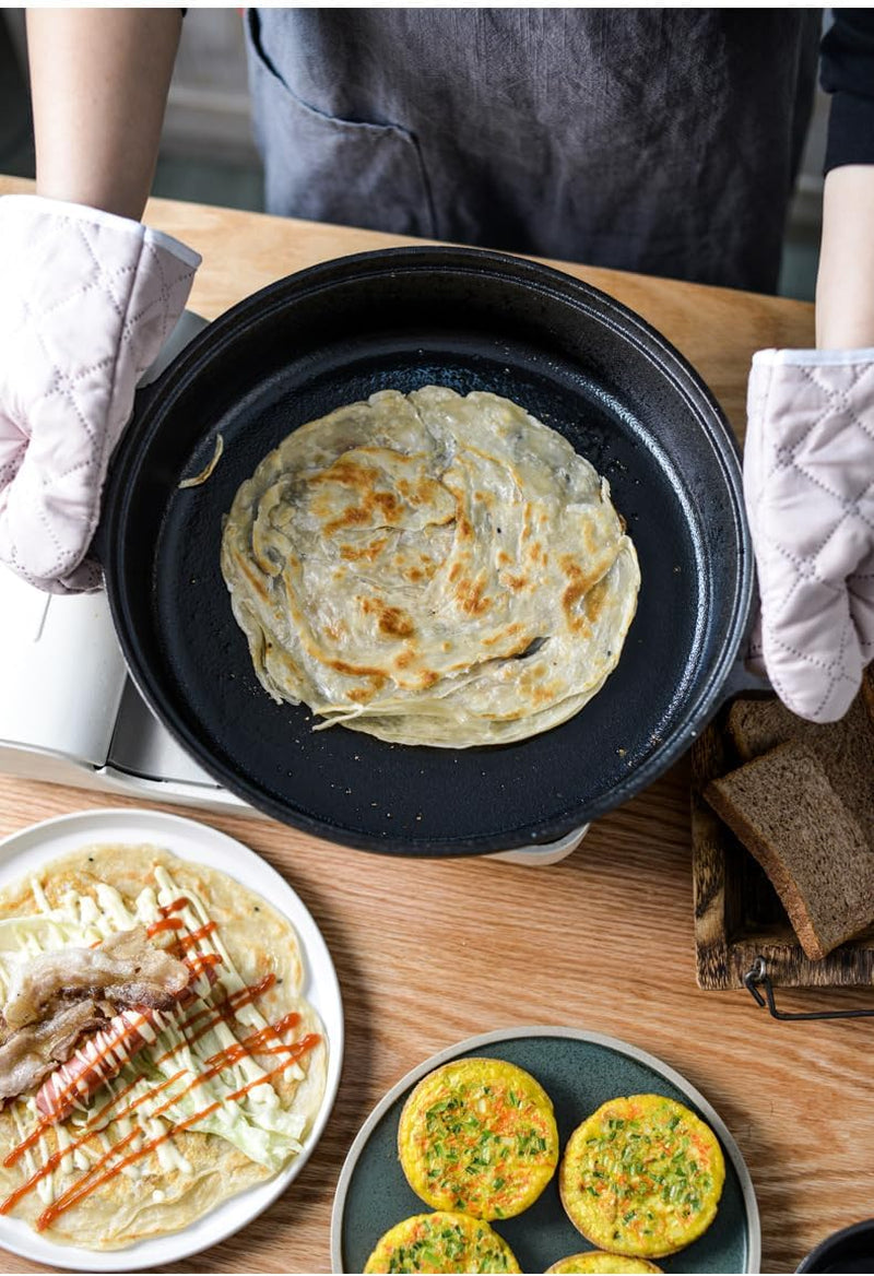 cast-iron-skillet-with-2-handle-9in-23cm-rounde-mini-flat-bottomed-frying-pan-for-fried-steakbread-baking-pizza-outdoor-cooking-camping-grill-stovetop-oven-safe-cookware-9inch-23-cm