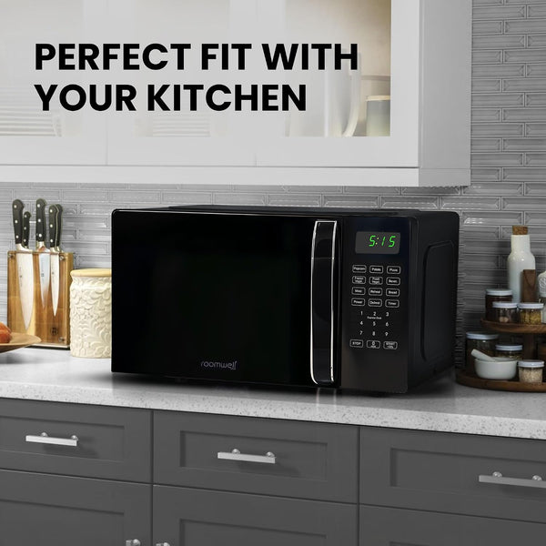 0.7 Cu Ft Microwave Countertop Small with Digital Display, 700 Watt Microwave Black Has 10 Power Levels & Auto Defrost Function Mini Microwave Oven Compact with Child Lock for Dorm, Home, Office7