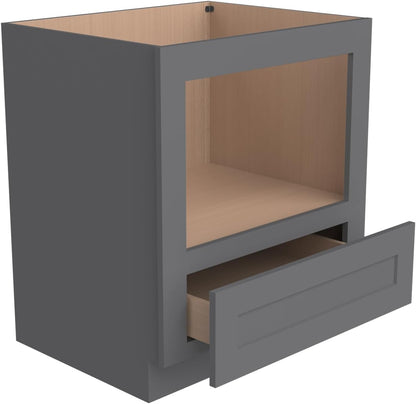 Microwave Base Cabinet – Solid Wood Shaker Style Kitchen Storage Base Unit with Drawer & Soft-Close Doors, RTA Pantry Cupboard for Dining Room, Coffee Bar 30" W X 24" D X 34 1/2" H (Pebble Gray)1