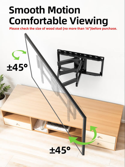 Full Motion TV Wall Mount for Most 42-90 Inch Flat Screen/Led/4K, TV Mount Bracket Dual Swivel Articulating Tilt 6 Arms, Max 16" Wood Studs, VESA 600X400Mm, Holds up to 132Lbs8