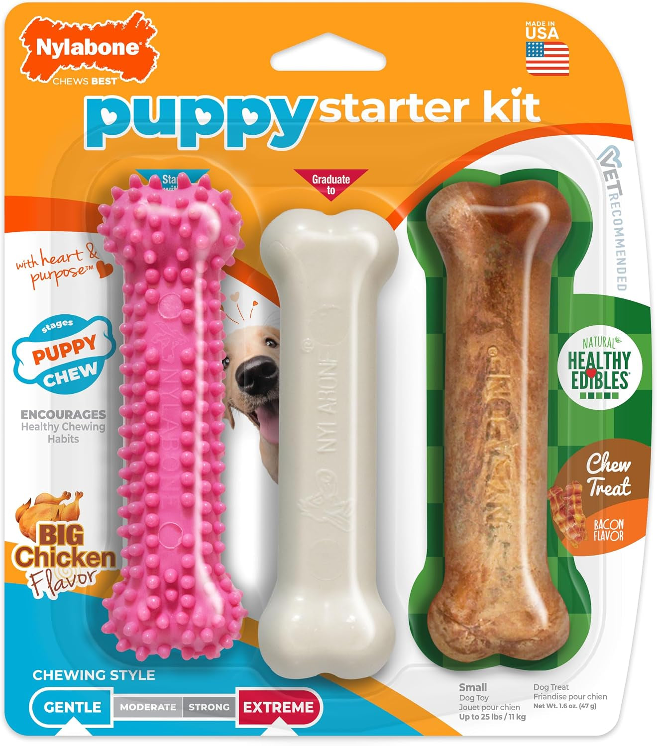 nylabone-puppy-starter-kit-dog-chew-toys-chew-treat-blue-3-count-small-breeds-chicken-bacon-flavor-2-chew-toys-1-natural-treat-teething-toys-for-puppies-puppy-enrichment-up-to-25-lbs
