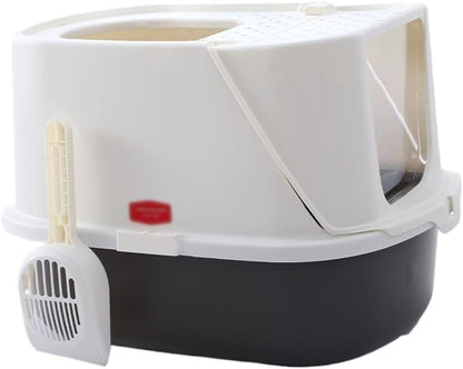 Pet Supplies, Cat Litter Box with Scoop,Enclosed Design for Large Cats, Easy Clean(Pink)7