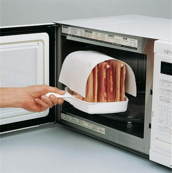The Original  Microwave Bacon Dish - Makes Crispy Bacon in Minutes - Simple, Quick, and Easy to Use - Reduces Fat Content for a Healthier Meal - Molded in the USA3
