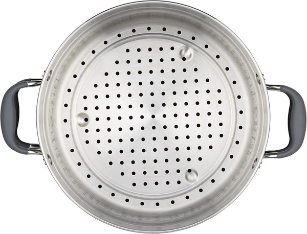 Advanced Hard-Anodized Dutch Oven Multipurpose Steamer Set, 8.5-Quart, Graphite8