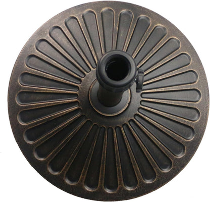 18" 30.2-Lb Heavy Duty round Patio Umbrella Base Antiqued Bronze | 30.2-Lb Resin Umbrella Base Keeps Patio Umbrellas Steady with an Elegant Bronze Finish, and 1.38"-1.8" Pole Fit2