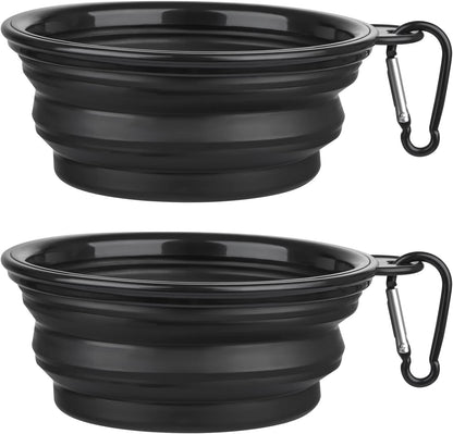 Dog Bowl Pet Collapsible Bowls, 2 Pack for Cats Dogs, Portable Pet Feeding Watering Dish for Walking Parking Traveling with 2 Carabiners (Small, Blue+Green)31