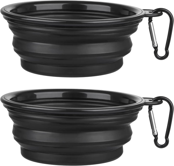 Dog Bowl Pet Collapsible Bowls, 2 Pack for Cats Dogs, Portable Pet Feeding Watering Dish for Walking Parking Traveling with 2 Carabiners (Small, Blue+Green)31