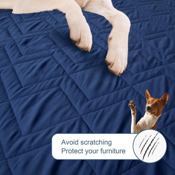 Waterproof Dog Bed Cover Pet Blanket, Dog Bed Cover Blanket for Couch | with Anti-Slip Back for Furniture Bed Sofa, Washable Bed Protector Cover Large for Pet Dogs Cats, 52" X 82", Navy Blue5