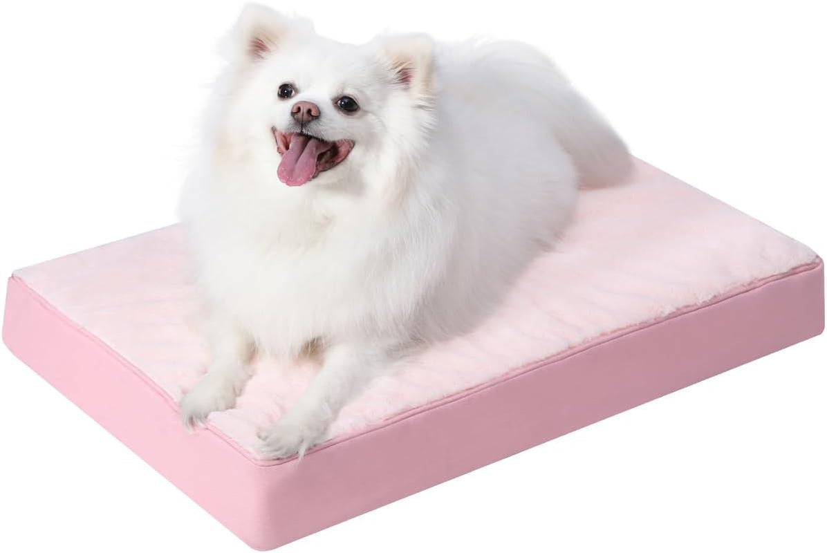 ksiia-orthopedic-dog-bed-for-large-dogs-with-waterproof-lining-grey-35x22-deluxe-soft-plush-dog-crate-bed-washable-pet-mat-with-removable-cover-egg-crate-foam-for-large-dogs-sleeping-relaxing