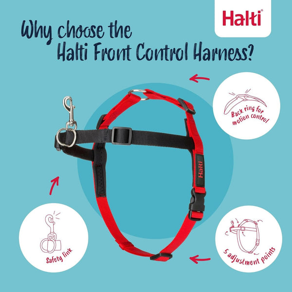 Halti Front Control Harness - Stop Your Dog Pulling on the Leash. Adjustable, Lightweight and Easy to Use. Anti-Pull Dog Training Harness for Medium Dogs (Size M) | Dog Harness to Stop Pulling on the Leash | Anti-Pull Training Aid | Front Leading No Pull Harness for Medium Dogs3