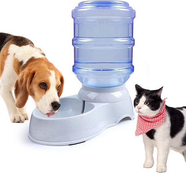 Pet Water Dispenser Station - 1 Gal Replenish Pet Waterer for Dog Cat Animal Automatic Gravity Water Drinking Fountain Bottle Bowl Dish Stand6
