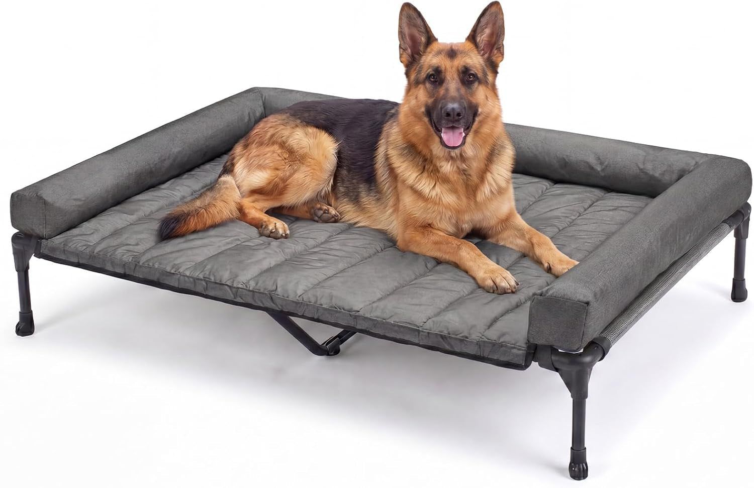 veehoo-outdoor-elevated-dog-bed-with-waterproof-bolster-cushion-cooling-raised-dog-bed-with-removable-washable-mat-topper-breathable-mesh-dog-couch-cot-for-indoor-outdoor-42-large-black