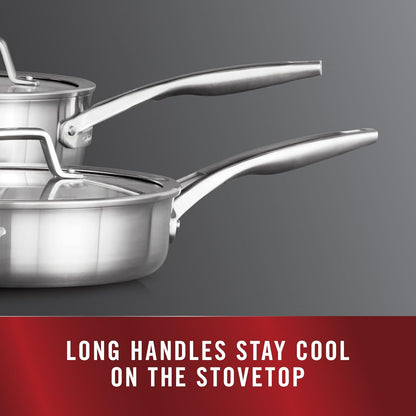 Calphalon Stainless Steel Kitchen Cookware, 11-Piece Pots and Pans Set with Stay-Cool Handles, Dishwasher & Oven Safe, Silver6