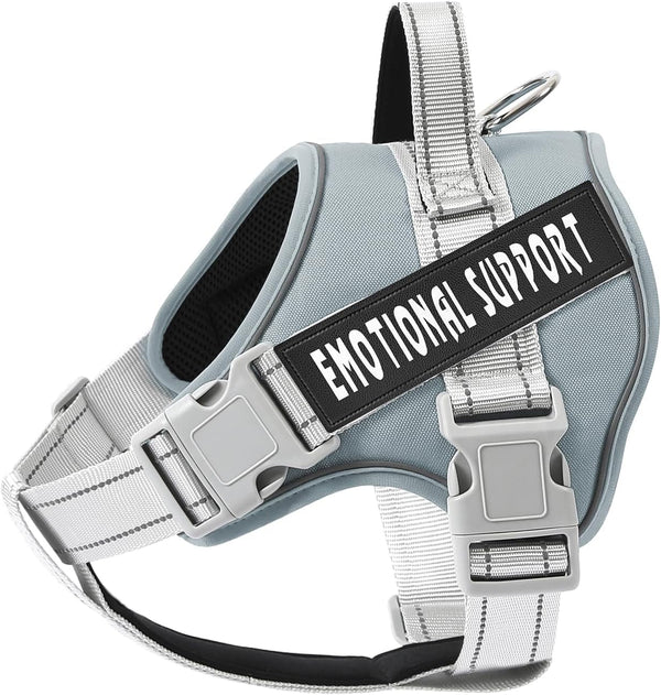Voopet Service Dog Harness, Emotional Support Pet Vest Harness, Reflective Breathable & Adjustable No Pull ESA Harness for Small Medium Large Dogs (With 4 PCS Removeable Tags),Xx Small (Pack of 1)14