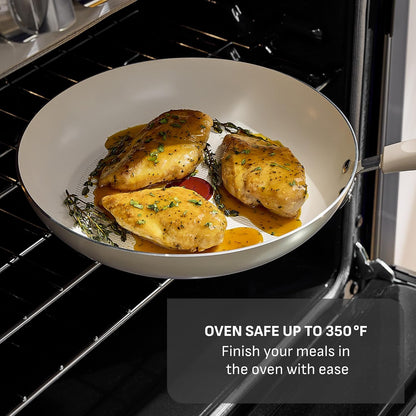 Signature Nonstick 12 Piece Cookware Set, Oven Safe up to 350°F, Dishwasher Safe, Pots and Pans Set, Includes Frying Pans, Saucepan, Stockpot, Cooking Utensils, Cream7