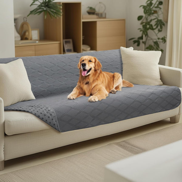 Luciphia 100% Waterproof Couch Cover Blanket for Dogs Anti-Slip Pet Couch Protector Sofa Mat Puppy Cat Blanket with Non-Slip Bottom, Navy Blue, 30X70 Inch10