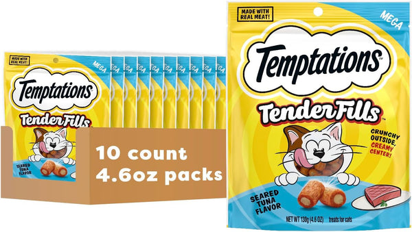 Temptations Tender Fills Adult Cat Treats, Festive Feast Flavor, 11.6 Oz | 2X More Creamy Filling than Classic, Real Meat, No Artificial Flavors, Crunchy Shell with Soft Center, Resealable Pouch15